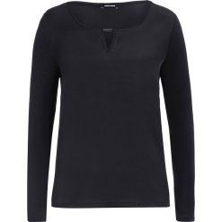 Koszulka w kolorze czarnym. T-shirty damskie More & More, z satyny, z długim rękawem. W wyprzedaży za 56.95 zł.