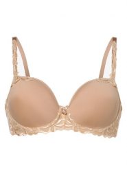 Triumph biustonosz z fiszbinami Kobiety Sztuczne włókno beżowy, 85E. Brązowe biustonosze Triumph, bez wzorów, z koronki. Za 349.95 zł.