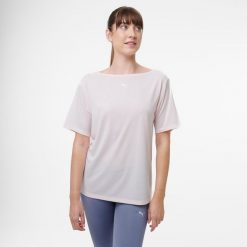 Koszulka damska Puma Gym & Pilates. T-shirty damskie Decathlon, m, bez wzorów, z materiału, sportowe, bez kołnierzyka. Za 89.99 zł.