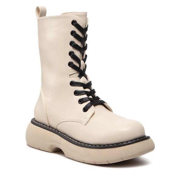 Trzewiki DeeZee. Brązowe botki damskie DeeZee, bez obcasa, na płaskiej podeszwie, bez zapięcia. Za 129.99 zł.