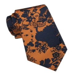 Elegancki Męski Krawat - Alties - Ciemny Karmel, Wzór Kwiatowy. Krawaty i muchy Alties, bez wzorów, z tkaniny, eleganckie. Za 49.00 zł.