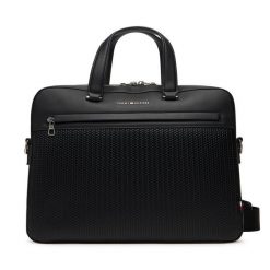 Torba na laptopa Tommy Hilfiger. Czarne torby na laptopa męskie Tommy Hilfiger, bez wzorów. Za 579.99 zł.