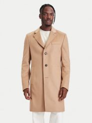 BOSS Płaszcz wełniany H-Hyde-264 50571557 Beżowy Slim Fit. Brązowe płaszcze męskie Boss, na zimę, m, bez wzorów, z wełny, bez kaptura. Za 2,399.00 zł.