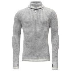 Devold Sweter Randers Zip Neck Grey Mel./Offwhite L. Swetry przez głowę męskie marki Devold. Za 495.00 zł.