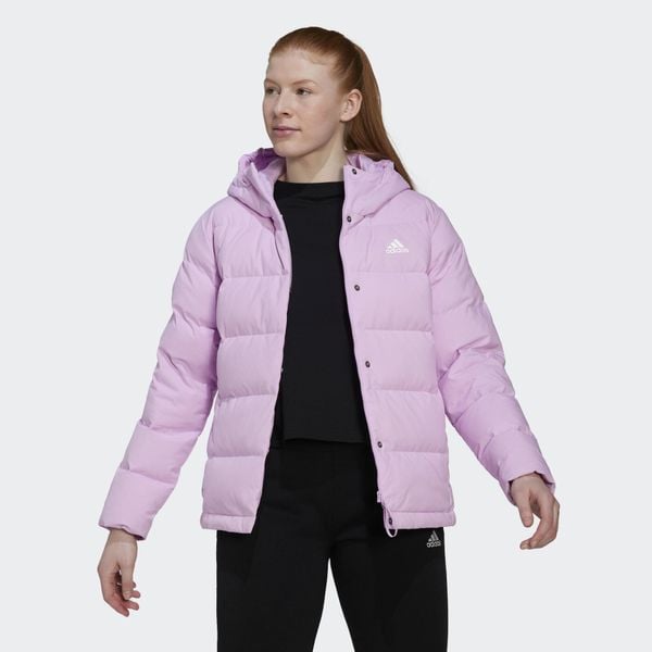 Damska kurtka puchowa adidas Helionic. Czerwone kurtki damskie Adidas, na zimę, s, bez wzorów, z puchu, z kapturem. Za 593.50 zł.