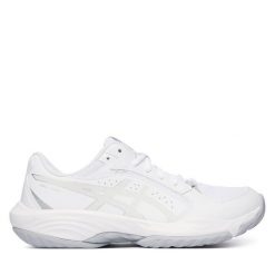 Buty halowe Asics. Białe obuwie sportowe damskie Asics, bez wzorów. Za 369.99 zł.