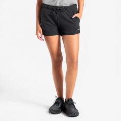 Spodenki do biegania damskie Kiprun Run 500 Dry menstruacyjne. Czarne szorty sportowe damskie KIPRUN, l, bez wzorów, z materiału, klasyczne, z standardowym stanem, do biegania. Za 129.99 zł.