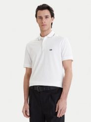 Armani Exchange Polo XM001289 AF10363 U0009 Biały Regular Fit. Białe koszulki polo męskie Armani Exchange, l, bez wzorów, z bawełny, bez ramiączek. Za 319.99 zł.