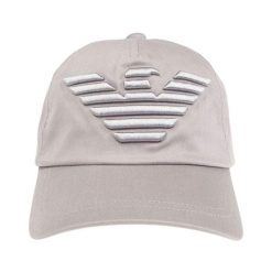 Męska Czapka Z Daszkiem Z Dużym Logo. Brązowe czapki i kapelusze męskie Emporio Armani, bez wzorów, sportowe. Za 355.99 zł.