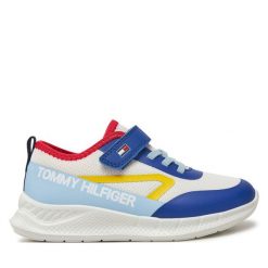 Sneakersy Tommy Hilfiger. Białe trampki i tenisówki chłopięce Tommy Hilfiger, bez wzorów, bez zapięcia. Za 199.99 zł.