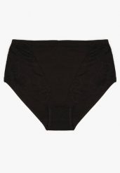 Czarne Bawełniane Majtki Figi z Koronką Idiana. Czarne figi damskie Born2be, plus size, bez wzorów, z bawełny. Za 19.99 zł.