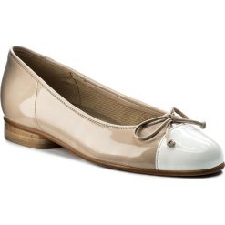 Baleriny GABOR - 85.102.71 Weiss/Sand. Białe baleriny damskie Gabor, bez wzorów, z materiału, bez obcasa, bez zapięcia. W wyprzedaży za 239.00 zł.