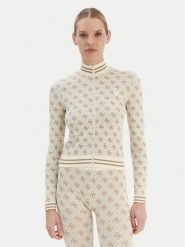 Guess Bluza V5BP08 K2000 Beżowy Slim Fit. Brązowe bluzy damskie Guess, l, z aplikacjami, z syntetyku, bez kaptura. Za 299.99 zł.