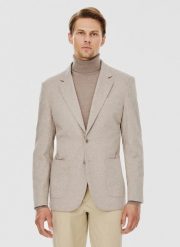 PAKO LORENTE – Beżowa marynarka męska. Brązowe marynarki męskie Pako Lorente, bez wzorów, z elastanu, casualowe. Za 549.99 zł.