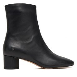 Botki Nokwol. Czarne botki damskie Nokwol, bez obcasa, na słupku, bez zapięcia. Za 599.99 zł.