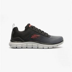 Buty męskie Skechers Track-Ripkent czarne 232399 BKCC. Czarne buty sportowe męskie Skechers, bez zapięcia. Za 218.99 zł.