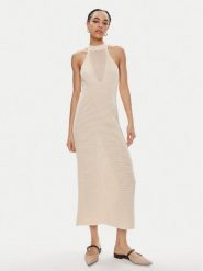 Tommy Hilfiger Sukienka letnia WW0WW41747 Beżowy Slim Fit. Brązowe sukienki damskie Tommy Hilfiger, na lato, xxl, bez wzorów, z bawełny, bez kołnierzyka, bez ramiączek. Za 489.99 zł.