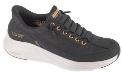 Buty sportowe Sneakersy damskie, Slip-ins: Contour Foam - Golden Hour. Czarne obuwie sportowe damskie Skechers, bez wzorów, z materiału, trekkingowe. Za 399.99 zł.