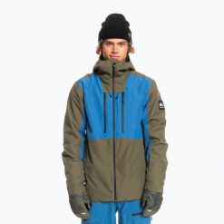 Kurtka snowboardowa męska Quiksilver Muldrow. Zielone kurtki męskie Quiksilver, na zimę, m, bez wzorów, sportowe, bez kaptura. Za 539.99 zł.