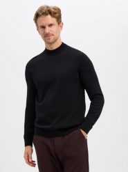 JOOP! sweter z dzianiny z wełny merynosowej Mężczyźni wełna ze strzyży czarny, XL. Czarne swetry przez głowę męskie JOOP!, m, bez wzorów, z dzianiny, bez kołnierzyka. Za 659.95 zł.