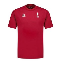 Koszulka Le Coq Sportif Paris 2024 N° 3. Brązowe koszulki sportowe męskie le coq sportif, l, bez wzorów, z bawełny, bez kołnierzyka, bez ramiączek. Za 185.50 zł.