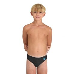 Kąpielówki chłopięce slipy kąpielowe treningowe na basen Arena Briefs. Czarne kąpielówki dla chłopców Arena, bez wzorów. Za 79.99 zł.