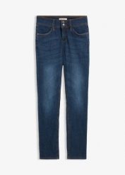 Jeansy o kroju slim fit, high-waist, z wygodnym stretchem. Niebieskie jeansy damskie bonprix, z podwyższonym stanem. Za 114.99 zł.