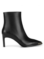 Gino Rossi Botki WGA3278-1Z Czarny. Czarne botki damskie Gino Rossi, ze skóry, bez obcasa, na szpilce, bez zapięcia. Za 449.99 zł.