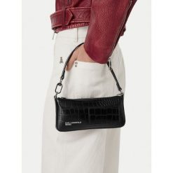 Torebka Karl Lagerfeld Jeans. Czarne torebki do ręki damskie Karl Lagerfeld Jeans, bez wzorów, z jeansu, klasyczne, bez dodatków. Za 429.99 zł.