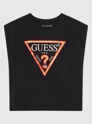 Guess T-Shirt J81I15 J1311 Czarny Regular Fit. Czarne t-shirty i topy dla dziewczynek Guess, z aplikacjami, z bawełny, bez ramiączek. Za 59.99 zł.