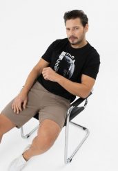 Koszulka z nadrukiem, Comfort Fit, T-NARIS. Brązowe t-shirty męskie Volcano, l, bez wzorów, z bawełny, bez kołnierzyka. Za 69.99 zł.