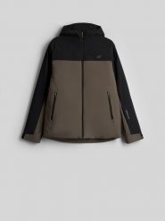 4F Kurtka zimowa membrana 5000 męska - khaki XXL. Brązowe kurtki męskie 4f, na zimę, m, bez wzorów, klasyczne, bez kaptura. Za 399.99 zł.