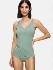 Triumph Top Feel Of Modal 10221637 Zielony Slim Fit. Zielone koszule nocne damskie Triumph, m, bez wzorów, bez ramiączek. Za 69.99 zł.