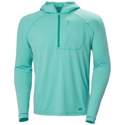 Bluza z kapturem pół-zippem Helly Hansen Shine Solen. Zielone bluzy męskie Helly Hansen, xl, bez wzorów, z elastanu, z kapturem. Za 382.50 zł.