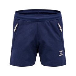 Szorty damskie Hummel Move Grid. Niebieskie szorty sportowe damskie Hummel, l, bez wzorów, z bawełny, klasyczne, z standardowym stanem, na fitness i siłownię. Za 151.00 zł.