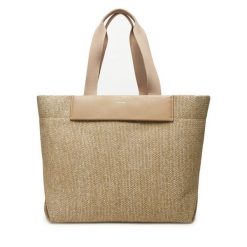 Torebka Calvin Klein. Brązowe torebki shopper damskie Calvin Klein, bez wzorów, bez dodatków. Za 419.99 zł.