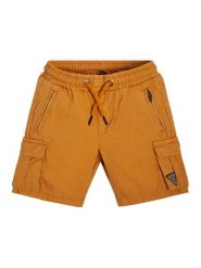 Guess Szorty materiałowe N2RD01 D3XN0 Beżowy Regular Fit. Brązowe szorty dla chłopców Guess, z aplikacjami, z bawełny. Za 189.99 zł.
