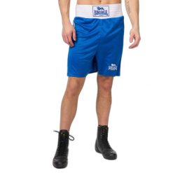 Amatorskie spodenki bokserskie Lonsdale Trunk. Niebieskie krótkie spodenki sportowe męskie Lonsdale, l, bez wzorów, z poliesteru. Za 176.50 zł.