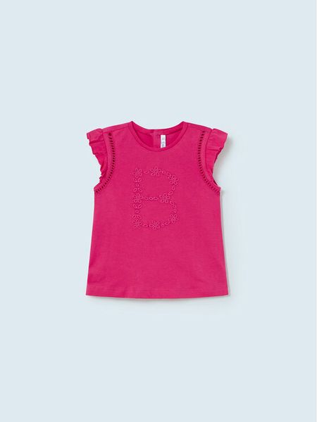 Mayoral T-Shirt 1012 Różowy. Czerwone t-shirty i topy dla dziewczynek Mayoral, bez wzorów, z bawełny, bez ramiączek. Za 39.99 zł.