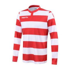 Dżersej z długim rękawem Macron kepler. Białe koszulki sportowe męskie Macron, bez wzorów, z dżerseju, bez kołnierzyka, bez ramiączek, do piłki nożnej. Za 220.50 zł.