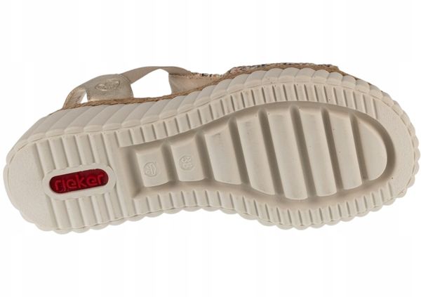 Rieker Rieker Sandals 69172-60 Beżowe 42. Brązowe sandały damskie Rieker, bez wzorów, bez obcasa, bez zapięcia. Za 273.37 zł.