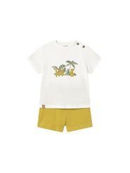 Mayoral Komplet t-shirt i spodenki 1653 Żółty Regular Fit. Żółte szorty dla chłopców Mayoral, bez wzorów, z bawełny, bez ramiączek. Za 79.99 zł.