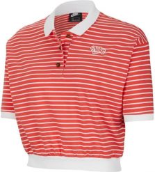 Damska koszulka polo Nike Wms Retro Tero, krótka, czerwona. Białe koszulki sportowe damskie Nike, m, z aplikacjami, z bawełny, bez kołnierzyka, bez ramiączek. Za 222.99 zł.