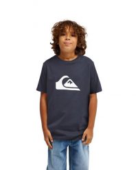 Koszulka z krótkim rękawem dla Chłopcy EV COMP LOGO Niebieski. Niebieskie t-shirty dla chłopców Quiksilver, bez wzorów, z bawełny, bez ramiączek. Za 59.99 zł.
