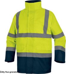 Kurtka męska Delta Plus SPEED - KURTKA OSTRZEGAWCZA 5 W 1 Z POLIESTRU OXFORD POWLEKANEGO PU - żółty fluo-granatowy 5XL. Niebieskie kurtki męskie DELTA PLUS, m, bez wzorów, bez kaptura. Za 316.85 zł.