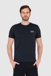 EA7 Granatowy t-shirt męski z małym logo. Niebieskie t-shirty męskie EA7 Emporio Armani, m, bez wzorów, bez kołnierzyka. W wyprzedaży za 224.99 zł.
