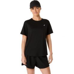 Koszulka damska Asics Core. Czarne koszulki sportowe damskie Asics, bez wzorów, sportowe, bez kołnierzyka. Za 163.00 zł.