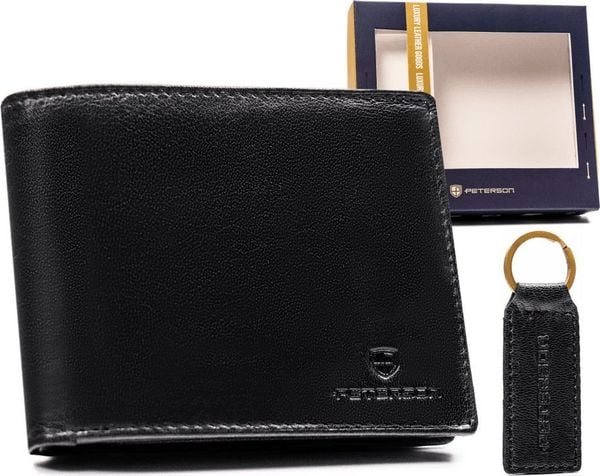 Peterson Zestaw prezentowy: duży, skórzany portfel męski i brelok - Peterson NoSize. Portfele męskie Peterson, bez wzorów. Za 154.00 zł.