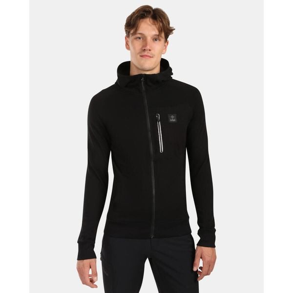 Stylowa i wygodna bawełniana bluza z kapturem Kilpi BALU-M. Czarne bluzy męskie Kilpi, m, bez wzorów, z bawełny, z kapturem. Za 267.13 zł.
