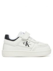Calvin Klein Jeans Sneakersy Low Cut Lace-Up/ Velcro Sneaker V1X9-82077-1355 M Biały. Białe buty sportowe chłopięce Calvin Klein Jeans, bez wzorów, z jeansu, bez zapięcia. Za 189.99 zł.